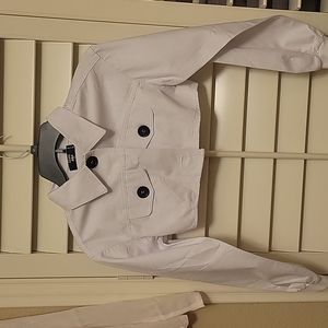 🌺Buy 1 get 1 Free 🌺White Cropped Jacket Size XS White Black Buttons